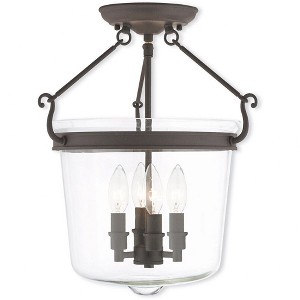 Livex Lighting Rockford 3 - Light Semi-Flush Mount in  Brushed Nickel - 1 of 1