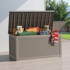 Lirago 260 Gal 980L Outdoor Storage Box with Lid Weatherproof Polypropylene Resin UV Protected KD Design Brown - 3 of 4