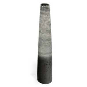 HomeRoots 39" Black And Gray Ombre Tapered Ceramic Floor Vase - 1 of 4