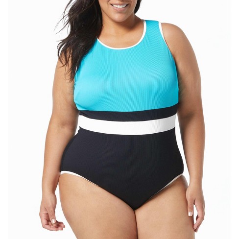 Beach House Sport Plus Size Aspire Ribbed One Piece Swimsuit - image 1 of 2