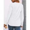 Women's 2025 Fall Long Sleeve Henley Top Dressy Casual V-Neck Blouse Trendy Loose Fit Button Up Shirts Cute T-Shirt - 4 of 4