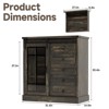 5 Drawers Storage Cabinet with Sliding Glass Door, LED Light, Wood Dresser - 2 of 4