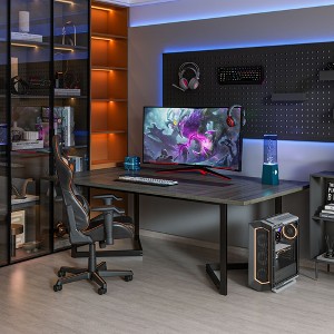 FUFU&GAGA Gray Rectangle Computer Desk with Metal Base - 1 of 4