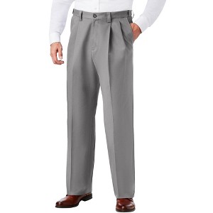 KingSize Relaxed Fit Wrinkle-Free Expandable Waist Pleated Pants - 1 of 4