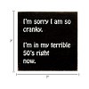 Slickblue Funny 50s Cranky Quote Wood Sign – Rustic Wall Decor 7x7 Shelf or Hanging Art, 10 Color Options - 3 of 3