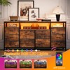 10 Drawer Dresser TV Stand for 65 70 75 Inch TV, 63" W Long Wide Chest of Drawers, Fabric Storage Organizer Drawer Unit - 4 of 4