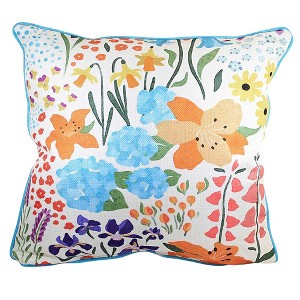 The Little Birdie 17.0 Inch Charming Floral Pillow Spring Flowers Throw Pillows - 1 of 3