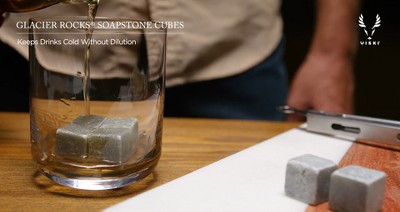 Glacier Rocks Gray Soapstone Whiskey Cubes Set