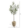 Nearly Natural 5.5-ft Olive Artificial Tree in Sand Colored Planter - 2 of 3