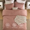 5-Piece Comforter Set with Cotton Waffle Throw Blanket - 4 of 4