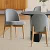 9-Piece Oval Dining Table Set, 79'' Pedestal Table with 8 Upholstered Linen Fabric Chairs, Modern Dining Room Furniture for 8-Maison Boucle - 2 of 4