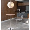 41" Elegant Chromed Steel Round Bar Table Walnut - ZM Home: Contemporary High Top, Pedestal Base, Wood Veneer - 4 of 4