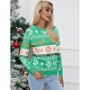 BLUEMING Sweater for Women Crew Neck Long Sleeves Knitted Reindeer Snowflakes Soft Casual Pullover Sweaters - 4 of 4