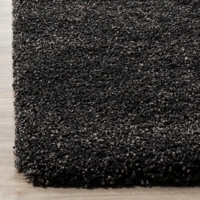 Reversible Dark Grey Solid Shag Rug 6' x 9' - Synthetic Easy Care