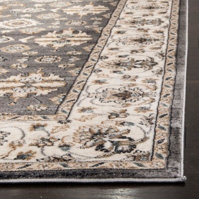 Elegant Gray Traditional Hand-Knotted 59" Synthetic Area Rug