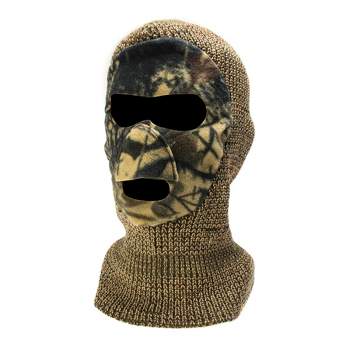 MUK LUKS Quietwear Unisex Youth Knit and Fleece Patented Mask, Adventure Brown, One Size Fits Most