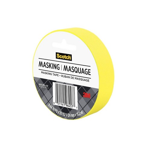 Duck Color Masking Tape, 3 Core, 0.94 x 60 yds, Yellow (240570)