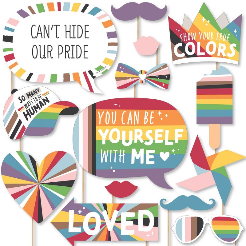 Big Dot of Happiness So Many Ways to Be Human - Pride Party Photo Booth Props Kit - 20 Count, 1 of 7