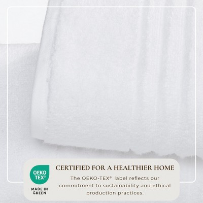 White Combed Cotton Ribbed Hand Towel Set - 6 Pack