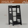 Dronkon Wood Toddler Tower, Toddler Kitchen Helper Step Stool, Black - 3 of 4