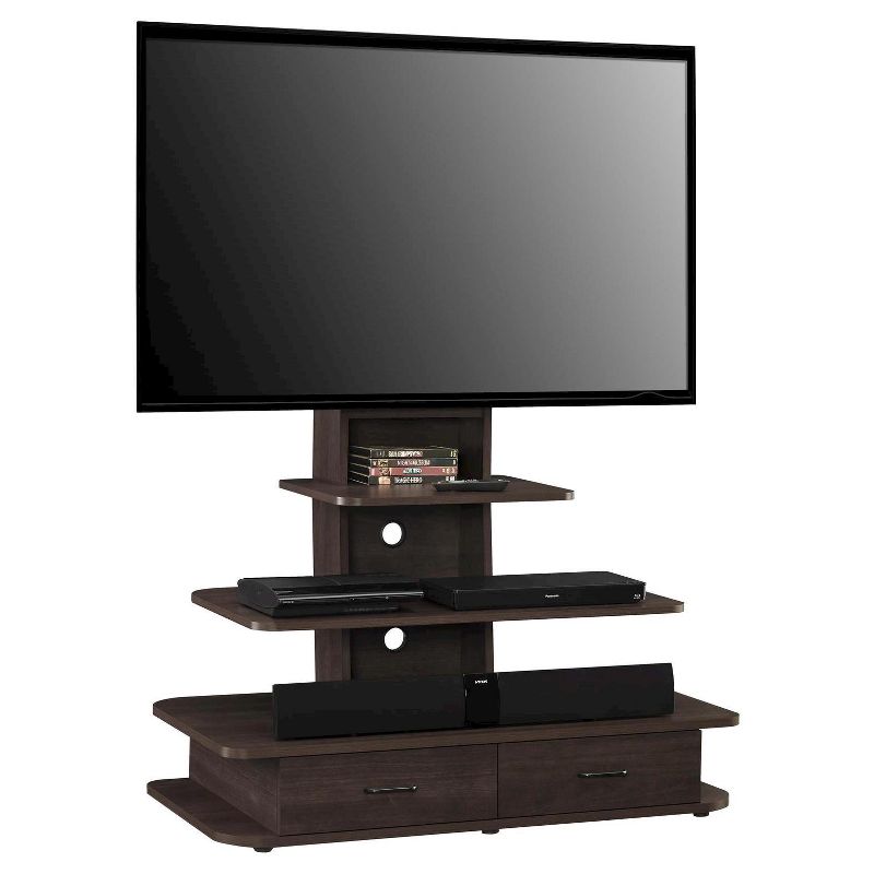 Solar TV Stand for TVs up to 70" with Mount and Drawers - Room & Joy, 3 of 6