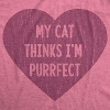 Womens My Cat Thinks I'm Purrfect T Shirt Funny Crazy Cat Lady Tee - Crazy Dog Women's T Shirt - 2 of 4