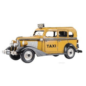 Old Modern Handicrafts 1933 Checker Model T Taxi Cab – Handmade Iron 1:8 Scale Replica, 13.5" Length - 1 of 4