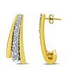 Haus of Brilliance 10K Yellow Gold Plated Silver 0.50 Cttw Round Diamond Graduated Huggie Earrings - 4 of 4