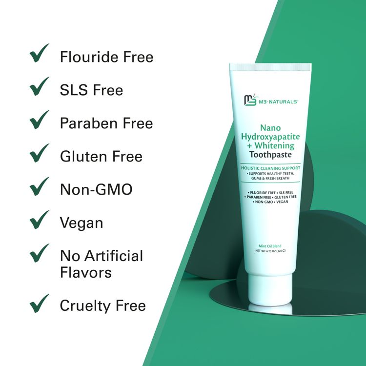 Nano Hydroxyapatite Flouride-Free Whitening Toothpaste + Calcium, Non-GMO, Vegan, Paraben Free, Mint Toothpaste, M3, 4.23 oz, 5 of 6