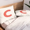 Deny Designs Standard April Lane Art Block Red Monogram C Microfiber Printed Pillow Sham - 2 of 3
