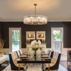 Ludomide Gold 8-Light Round Drum Chandelier, Dia 33.5", Glass Pendant Lighting for Living Room, Dining Room, Bedroom, Hotel Foyer - 2 of 4