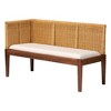 bali & pari Tabanan Modern Bohemian Natural Brown Rattan and Brown Acacia Wood 3-Piece Dining Nook set - 3 of 4
