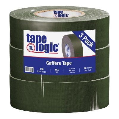 Tape Logic Gaffers Tape 11.0 Mil 2" x 60 yds. Olive Green 3/Case T98718OG3PK