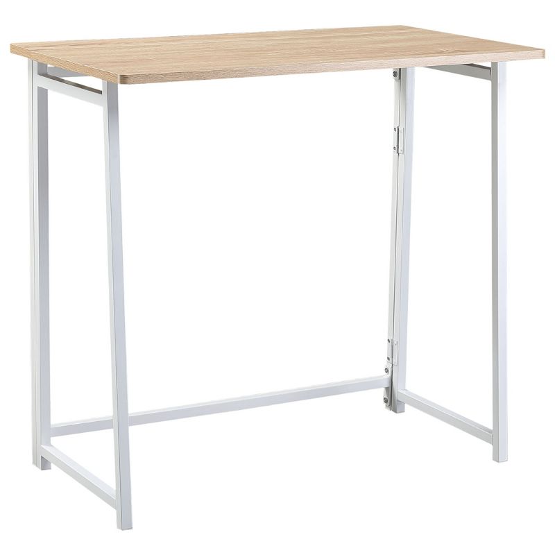 HOMCOM Writing Desk, 31.5" Folding Table for Small Space, Computer Desk with Metal Frame, Space-Saving Workstation for Home Office, 4 of 7