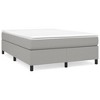 vidaXL Modern Queen Size Box Spring Bed Frame with Light Gray Fabric Upholstery, Engineered Wood - 3 of 4