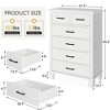 Dresser for Bedroom with 6 Drawers, 45" Tall Chests of Drawers with Storage - 2 of 4