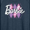 Women's - Barbie - Argyle Lightweight French Terry Wide Neck Long Sleeve Shirt - 2 of 4