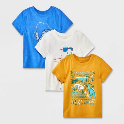 Image of Toddler Boys' 3pk Short Sleeve Graphic T-Shirt - Cat & Jack™ 12M