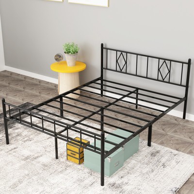 MAYEERTY 14"H Queen Size Bed Frames Heavy Duty Metal Platform Bed with Headboard No Box Spring Needed£¬Black