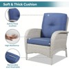 Bestier Patio Wicker Chairs Set of 2, Rattan Furniture Set with 4" Seat Cushions, High Back and Armrest for Garden, Backyard, Balcony and Deck, Blue - 4 of 4