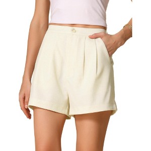 INSPIRE CHIC Women's Elastic High Waist Packets Summer Casual Pleated Shorts - 1 of 4