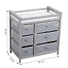 Wooden Diaper Changing Table, Modern Baby Changing Station Dresser with 6 Storage Drawers and Pad, for Baby Newborn Infant - 3 of 4