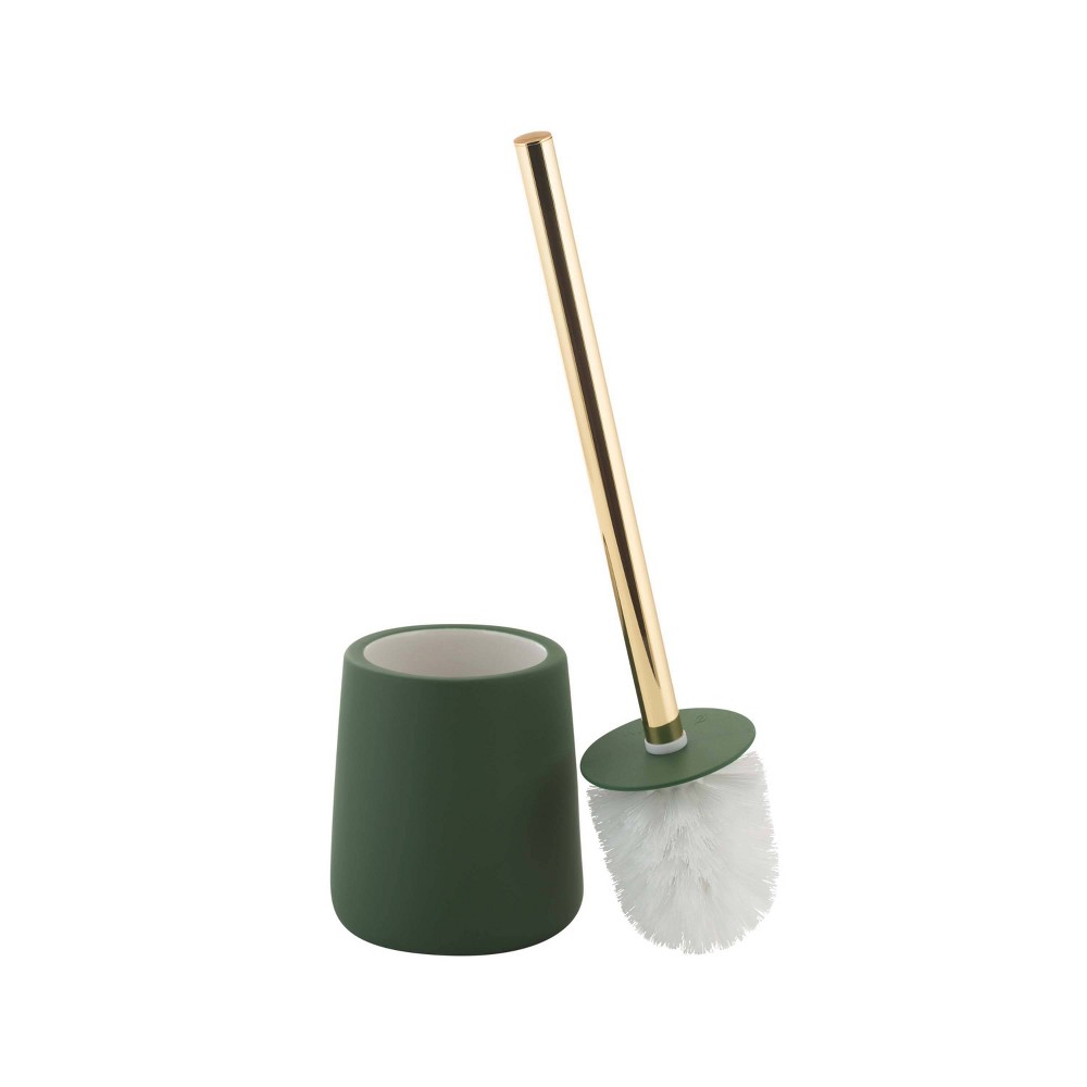 Photos - Toilet Brush Elle Decor Lisse Wide Bowl Brush with Rubberized Finishing Emerald - Elle Décor 
