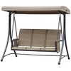 Outsunny 3 Person Patio Swing Porch Swing Outdoor Swing Chair with High Back Design, Side Pouches and Adjustable Canopy, Brown - 4 of 4