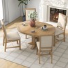 CAVINAS Round Dining Table Set for 4 Farmhouse Wooden Round Extendable Dining Table and 4 Upholstered Chairs for Dining Room - 2 of 4