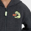 Toddler Boys' Halloween Dino Zip-Up Hoodie - Cat & Jack™ Black - 2 of 4