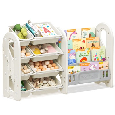 SKONYON 2-IN-1 Kids Bookshelf & Toy Organizer