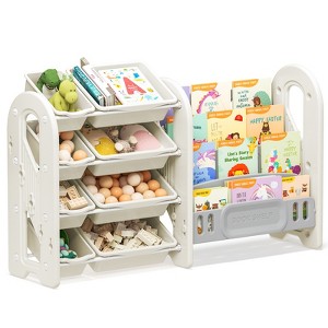 SKONYON 2-IN-1 Kids Bookshelf & Toy Organizer - 1 of 4