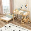 Streamdale Twin over Full Bunk Bed with Built-in Desk and Three Drawers,Natural - 3 of 4