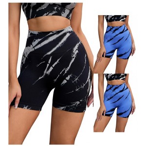 INSPIRE CHIC 3 Packs Women's Tie Dye High Waist Workout Running Fitness Thigh Slimmers Shapewear Shorts - 1 of 4